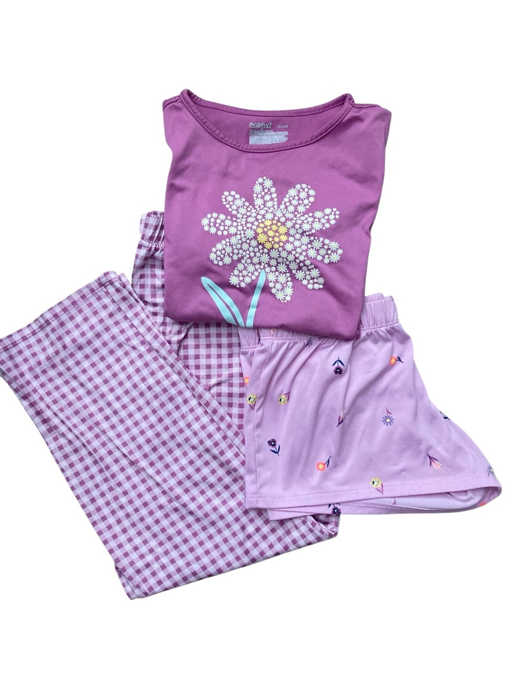 Girls' cat & Jack lavender Floral 3 Piece Pajama Set size L